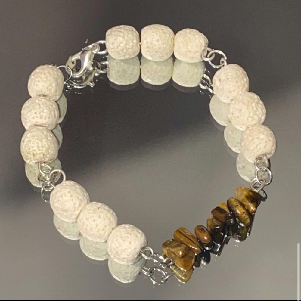 Tigers eye & lava stone bracket